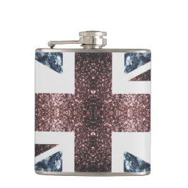 Rustic UK flagga Red blue sparkles glitter Fickplunta