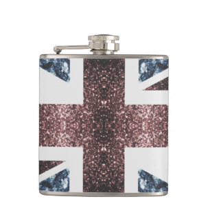 Rustic UK flagga Red blue sparkles glitter Fickplunta