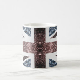 Rustic UK flagga Red blue sparkles glitter Kaffemugg