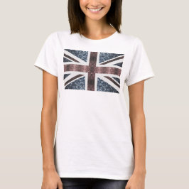 Rustic UK flagga Red blue sparkles glitter T Shirt
