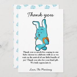 Rustic Unge Bear Baby Shower Tack för ditt kort