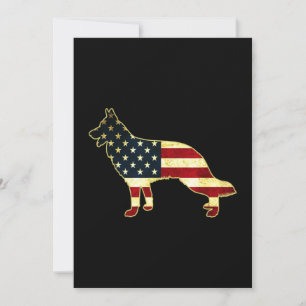 Rustic US Flagga German Shepherd Tack Kort