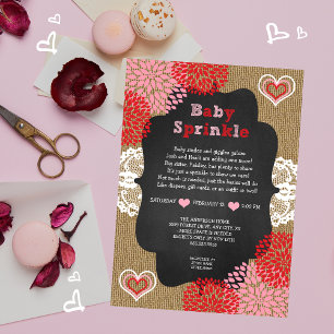 Rustic Valentine baby sprinkle inbjudan