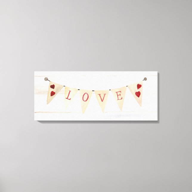 Rustic Valentine Banner II Canvastryck (Framsida)