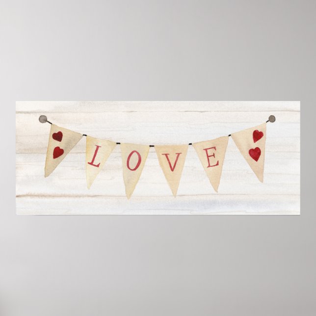 Rustic Valentine Banner II Poster (Framsidan)