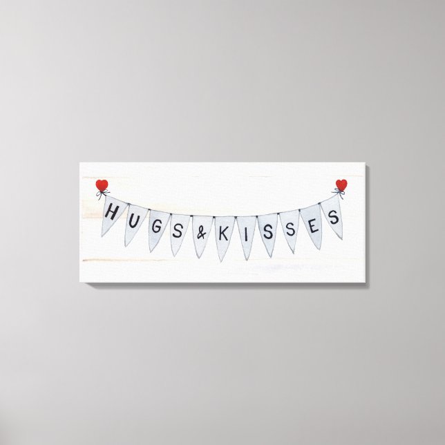 Rustic Valentine Banner IV Canvastryck (Framsida)