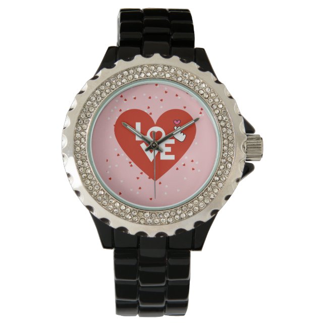 Rustic Valentine Day Kärlek Classic Women Armbandsur (Framsida)