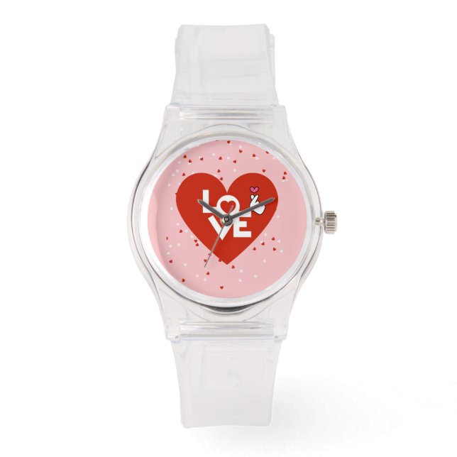 Rustic Valentine Day Kärlek Classic Women Watch Armbandsur (Framsida)