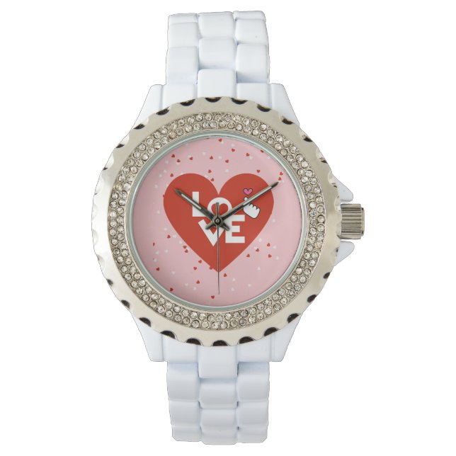 Rustic Valentine Day Kärlek Classic Women Watch Armbandsur (Framsida)