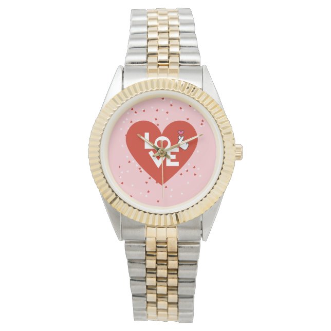 Rustic Valentine Day Kärlek Classic Women Watch Armbandsur (Framsida)