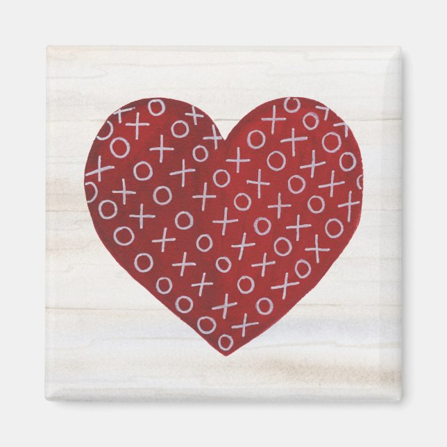 Rustic Valentine | Hugs & Kisses Heart Magnet (Framsidan)