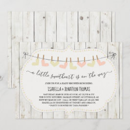Rustic Valentines day Baby Shower - Neutral könsne Inbjudningar