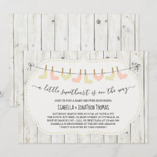 Rustic Valentines day Baby Shower - Neutral könsne Inbjudningar