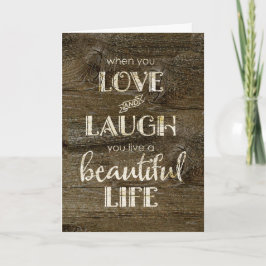 Rustic - Valentineserna Kärlek, Laugh, Vackert liv Helgkort