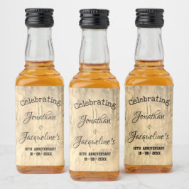 Rustic valfri Bröllop-årsdag Anpassningsbar Cute M Spritflaskor Etikett