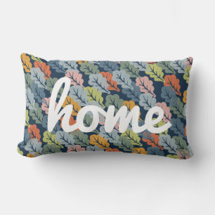 Rustic Välkomstdesign med Hand plockade Löv Lumbarkudde