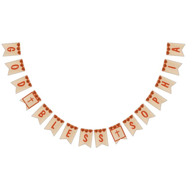 Rustic Välsigna dig Baptism Communion Red Poppy Gi Vimplar (Alla)