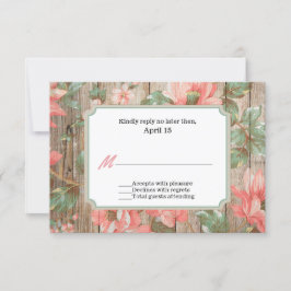Rustic Vår Blommar Bröllop OSA Card