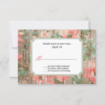 Rustic Vår Blommar Bröllop OSA Card