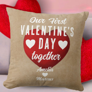 Rustic vår första Alla hjärtans dag. Kudde