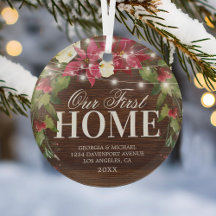 Rustic vår första julglasprydnad