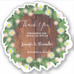 Rustic vår sommarblomma, Tack bröllop Klistermärken<br><div class="desc">Rustiska blommor på lingträ,  elegant Tack Bröllop,  vinylklistermärken i anpassningsbar. Lägg till din egen namn och text för att anpassa den. Du kan också lägga till klistermärken på kuverten,  för portionen bröllop,  som kuvertförseglingar.</div>