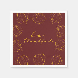 Rustic, var tacksam, Pumpkin Ram Thanksgiving Pappersservett