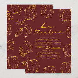 Rustic, var tacksam, Thanksgiving Dinner Inbjudningar