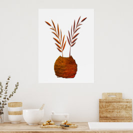 Rustic Vas Copper Kolla Boho Grenar Poster