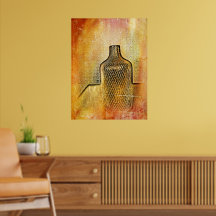 Rustic Vas Impression Warm Abstrakt Rosa