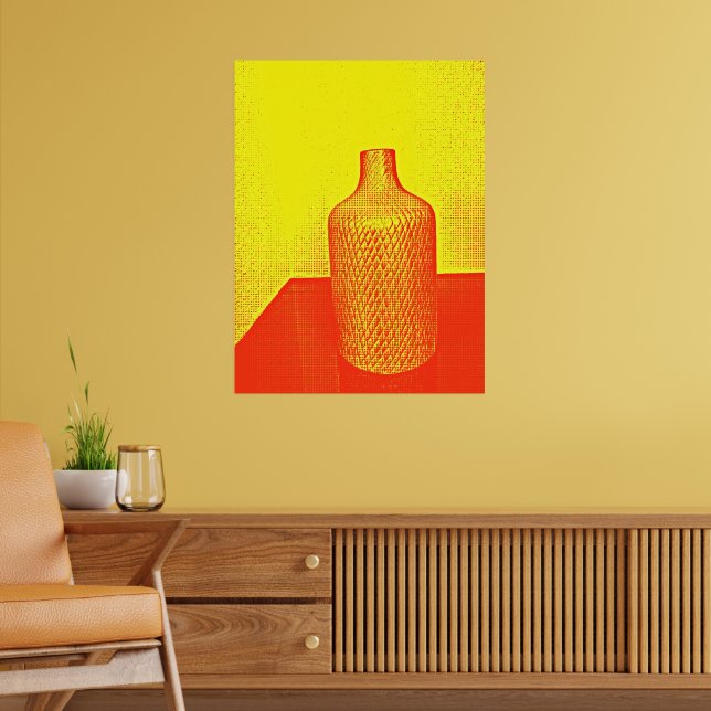 Rustic Vas Impression Warm Red Gult Poster (Vardagsrum 2)