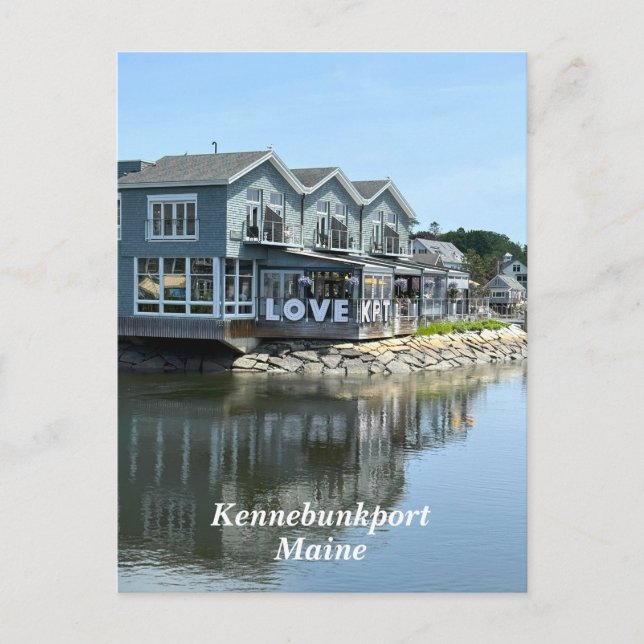 Rustic vattenfront byggnad i Kennebunkport Maine Helg Vykort (Framsida)