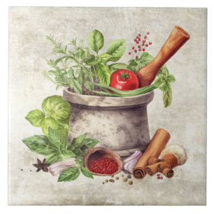 Rustic Vegetables Örters Faux Struktur Kitchen Kakelplatta