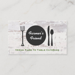 Rustic Vegetarian Farm to Bord Catering Visitkort