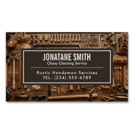 Rustic Verktyg Carpenter Handyman Woodworkers Magnetiska Visitkort