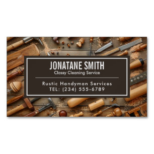 Rustic Verktyg Carpenter Handyman Woodworkers Magnetiska Visitkort