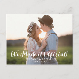 Rustic vi gjorde det till Officiell Elopement-medd Vykort