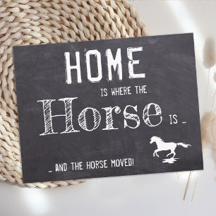 Rustic Vi har flyttat Horse Pet Flytta Announcemen Vykort