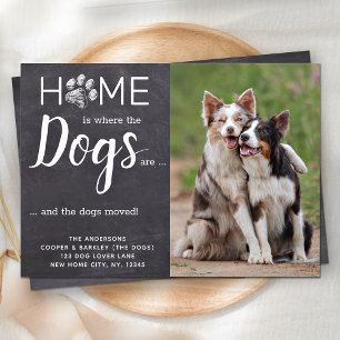 Rustic Vi har flyttat Ny adress Pet Photo Flytta Meddelande