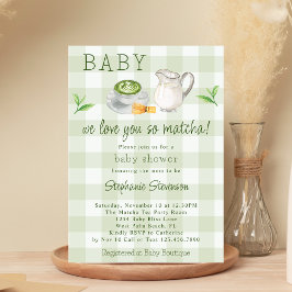 Rustic vi Kärlek så Matcha Grönt Tea Baby Shower Inbjudningar