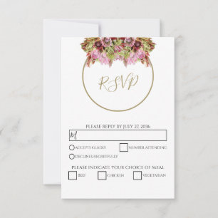 Rustic Vild Flower Bouquet Bröllop OSA Kort