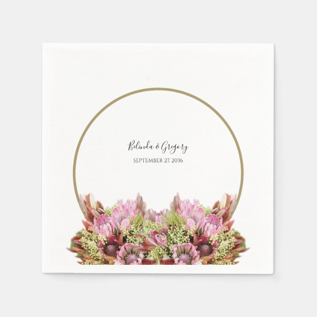 Rustic Vild Flower Bouquet Bröllop Pappersservett (Framsidan)