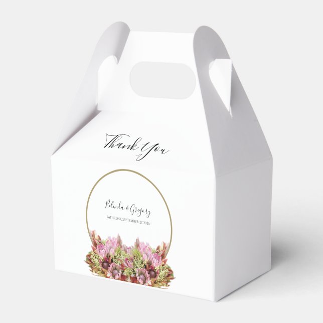 Rustic Vild Flower Bouquet Bröllop Presentaskar (Framsidan Sidan)