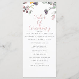 Rustic Vild Flowers Bröllop Program