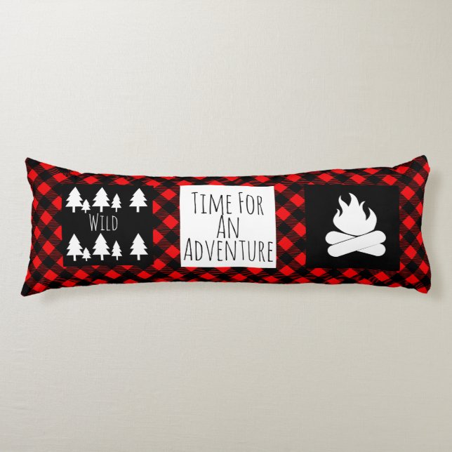 Rustic Vild Woodland Buffalo Check Play Kroppskudde (Framsidan)