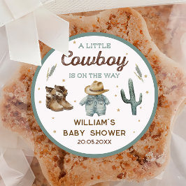 Rustic Vilda western Cowboy Baby Shower Runt Klistermärke