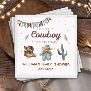 Rustic Vilda western Cowboybabyskor Pappra Tallrik Pappersservett