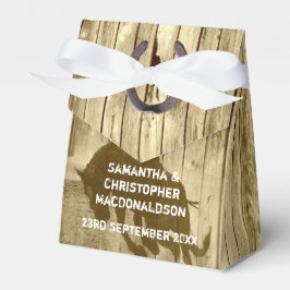 Rustic vilda western cowboylandsbyggsbröllop presentaskar