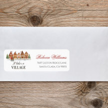 Rustic Village Houses Winter Baby Shower Adress