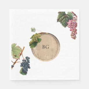 Rustic Vin Barrel Winery Vineyard Bröllop Pappersservett